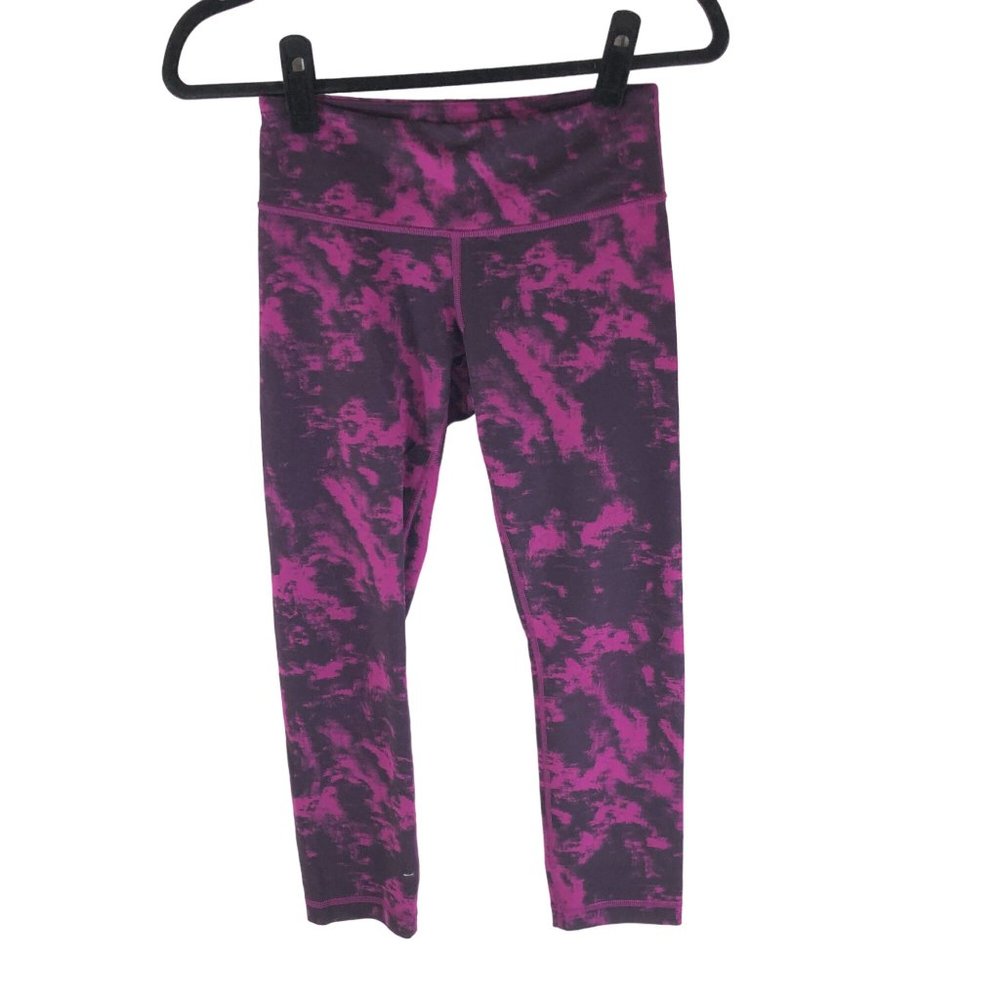 Lululemon Womens Wunder Under Crop Roll Down Breezie Regal Plum Black 4